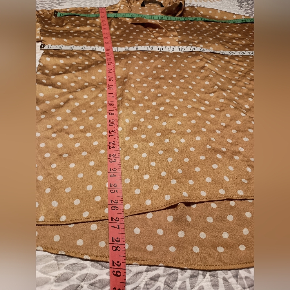 Zara Basic Collection Tunic Blouse Gold Cream Pol… - image 5